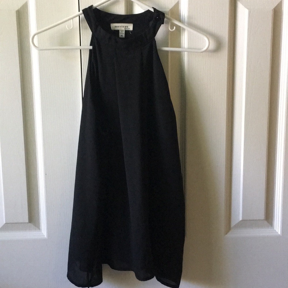 A dressy black tank top